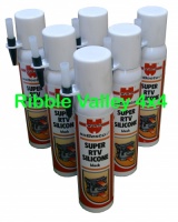 WURTH RTV SUPER SILICONE BLACK 200ml HIGH TEMP GASKET X 6